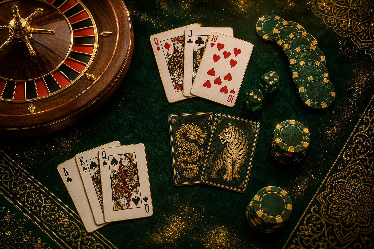 Card games, roulette, dice, and chips for Y999 Game variety